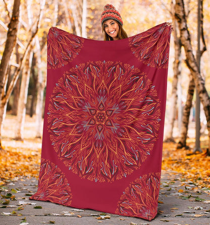 Mandala P1 (Jester Red) - Throw Blankets-Amaze Style™-Premium BlanketMandala P1 (Jester Red) - Throw Blankets-Youth (56 x 43 inches / 140 x 110 cm)-Vibe Cosy™