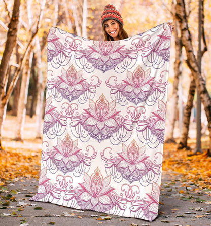 Ombre Lotus (White) - Throw Blankets-Amaze Style™-Premium BlanketOmbre Lotus (White) - Throw Blankets-Youth (56 x 43 inches / 140 x 110 cm)-Vibe Cosy™