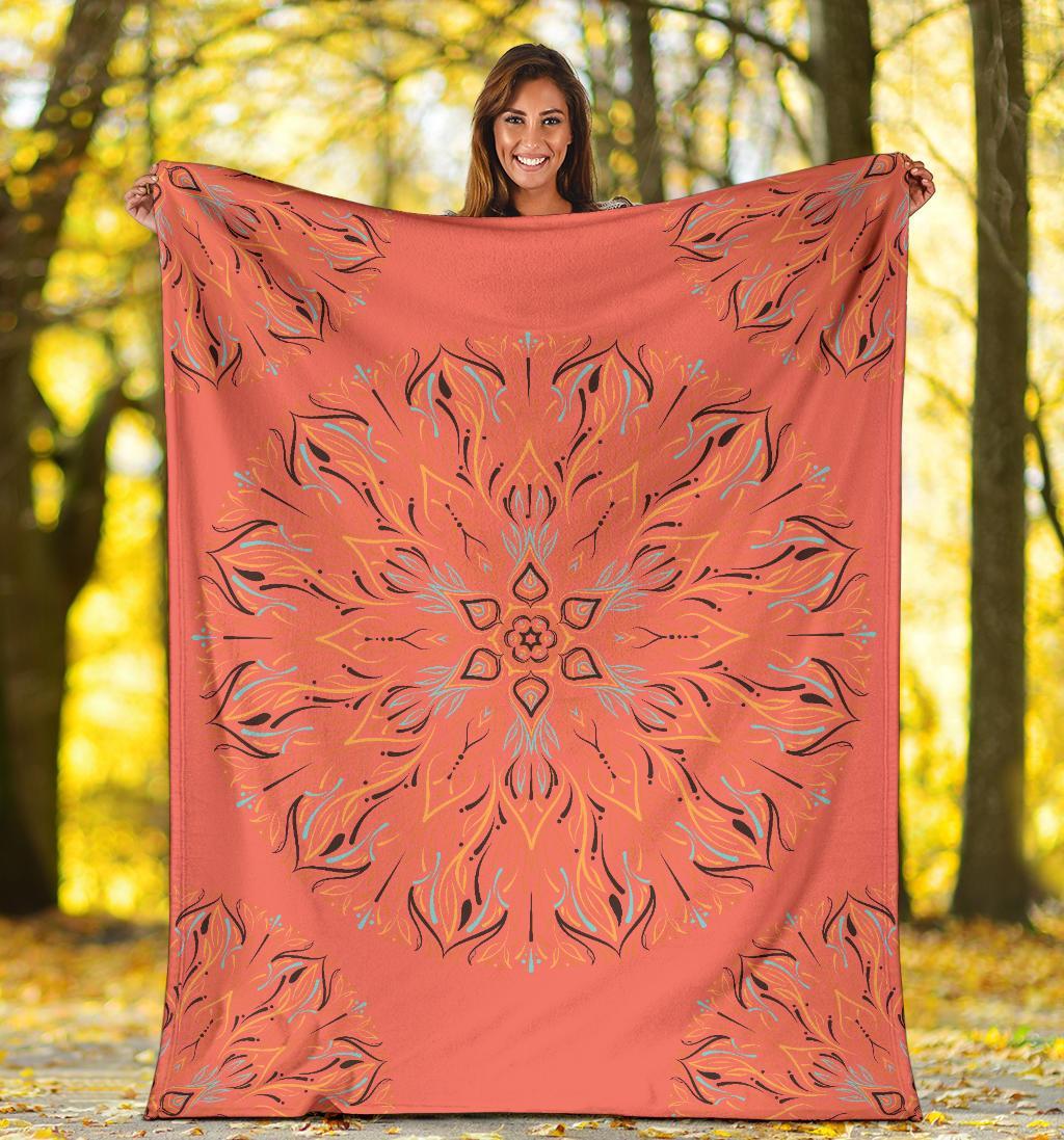 Mandala P1 (Living Coral) - Throw Blankets-Amaze Style™-Premium BlanketMandala P1 (Living Coral) - Throw Blankets-Youth (56 x 43 inches / 140 x 110 cm)-Vibe Cosy™