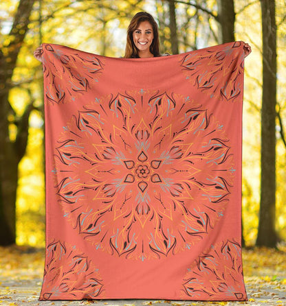 Mandala P1 (Living Coral) - Throw Blankets-Amaze Style™-Premium BlanketMandala P1 (Living Coral) - Throw Blankets-Youth (56 x 43 inches / 140 x 110 cm)-Vibe Cosy™