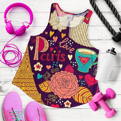 Paris Love Racerback Tanktop-Amaze Style™-Racerback Tank Top - Paris Love Racerback Tanktop-XS-Vibe Cosy™