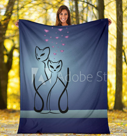 gatti e cuore-Amaze Style™-Premium Blanketgatti e cuore-Youth (56 x 43 inches / 140 x 110 cm)-Vibe Cosy™