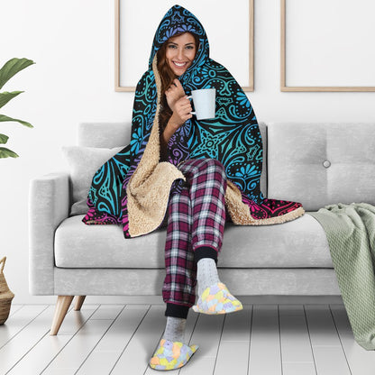 Bohemian Rainbow (Black) - Hooded Blankets-Amaze Style™-Hooded BlanketBohemian Rainbow (Black) - Hooded Blankets-Youth 60"x45"-Vibe Cosy™