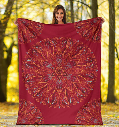 Mandala P1 (Jester Red) - Throw Blankets-Amaze Style™-Premium BlanketMandala P1 (Jester Red) - Throw Blankets-Youth (56 x 43 inches / 140 x 110 cm)-Vibe Cosy™