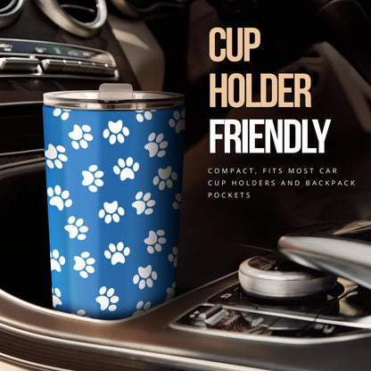 Tumbler Paw Prints Blue-Amaze Style™-Tumbler - Tumbler Paw Prints Blue-20oz Large-Vibe Cosy™