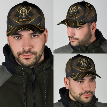 Custom Name Skull Classic Cap