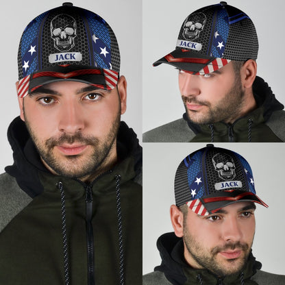 Custom Name Skull Classic Cap