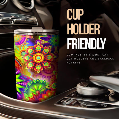 Abstract Bright Floral - Travel Tumbler-Amaze Style™-Tumbler - Abstract Bright Floral - Travel Tumbler-20oz Large-Vibe Cosy™