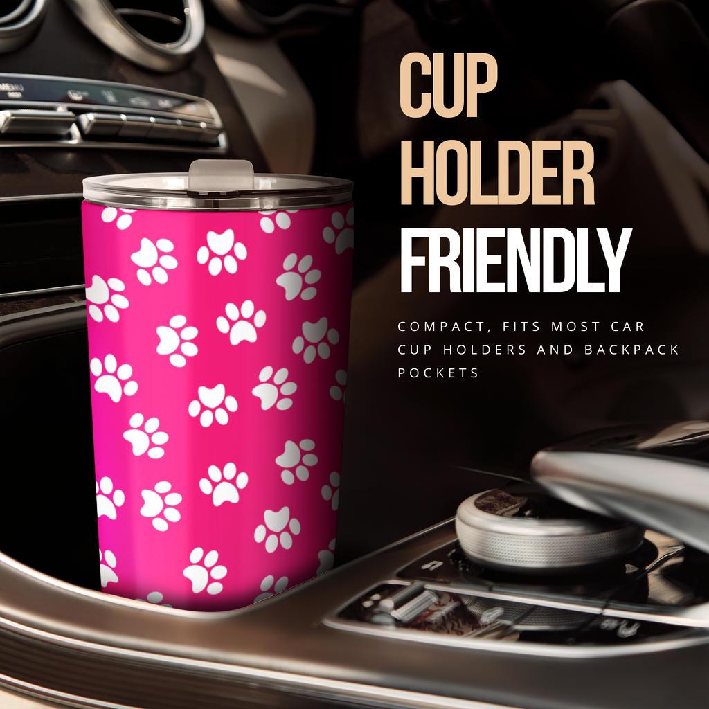 Tumbler Paw Prints Pink-Amaze Style™-Tumbler - Tumbler Paw Prints Pink-20oz Large-Vibe Cosy™