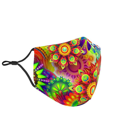 Abstract Bright Floral - Face Mask-Amaze Style™-Face Mask - Abstract Bright Floral - Face Mask-Adult Mask + 2 FREE Filters (Age 13+)-Vibe Cosy™