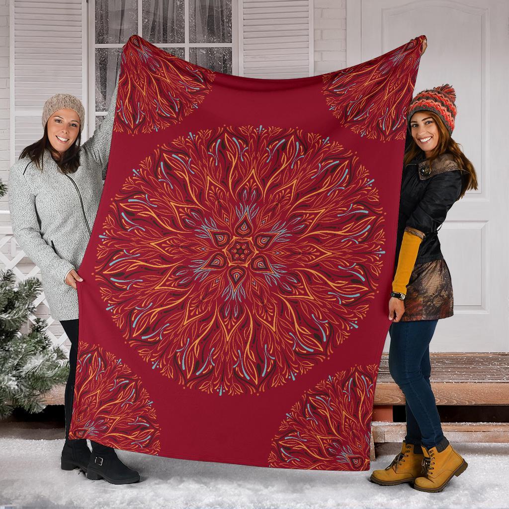 Mandala P1 (Jester Red) - Throw Blankets-Amaze Style™-Premium BlanketMandala P1 (Jester Red) - Throw Blankets-Youth (56 x 43 inches / 140 x 110 cm)-Vibe Cosy™