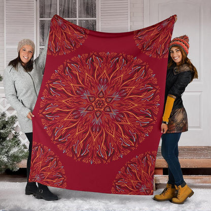 Mandala P1 (Jester Red) - Throw Blankets-Amaze Style™-Premium BlanketMandala P1 (Jester Red) - Throw Blankets-Youth (56 x 43 inches / 140 x 110 cm)-Vibe Cosy™