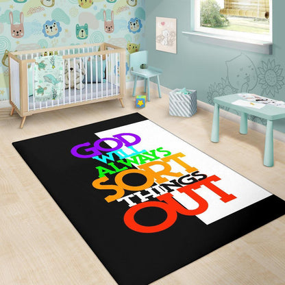 GOD will always sort things out Rug-Amaze Style™-RugGOD will always sort things out Rug-Small (3 X 5 FT)-Vibe Cosy™