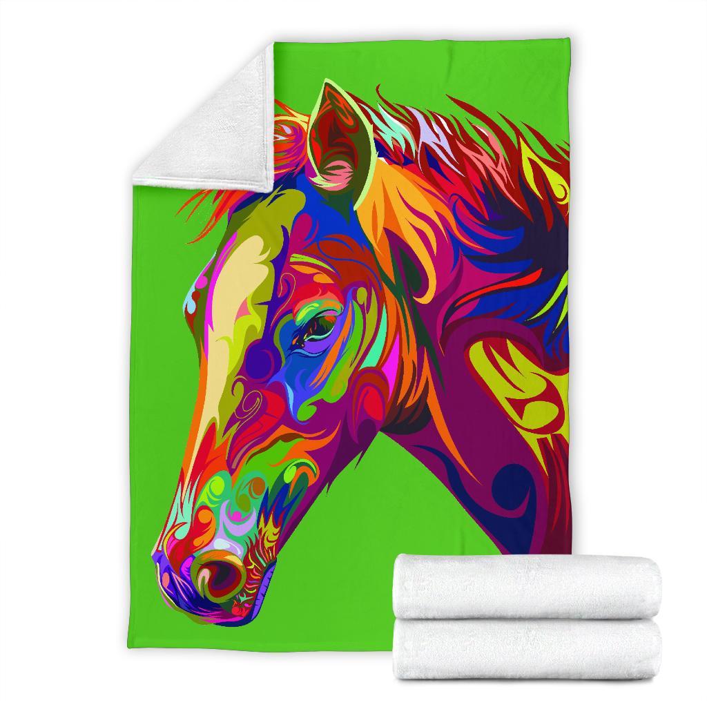 Cavallo Colorato/Verde - Coperta in Pile -Amaze Style™-Premium BlanketCavallo Colorato/Verde - Coperta in Pile -Youth (56 x 43 inches / 140 x 110 cm)-Vibe Cosy™