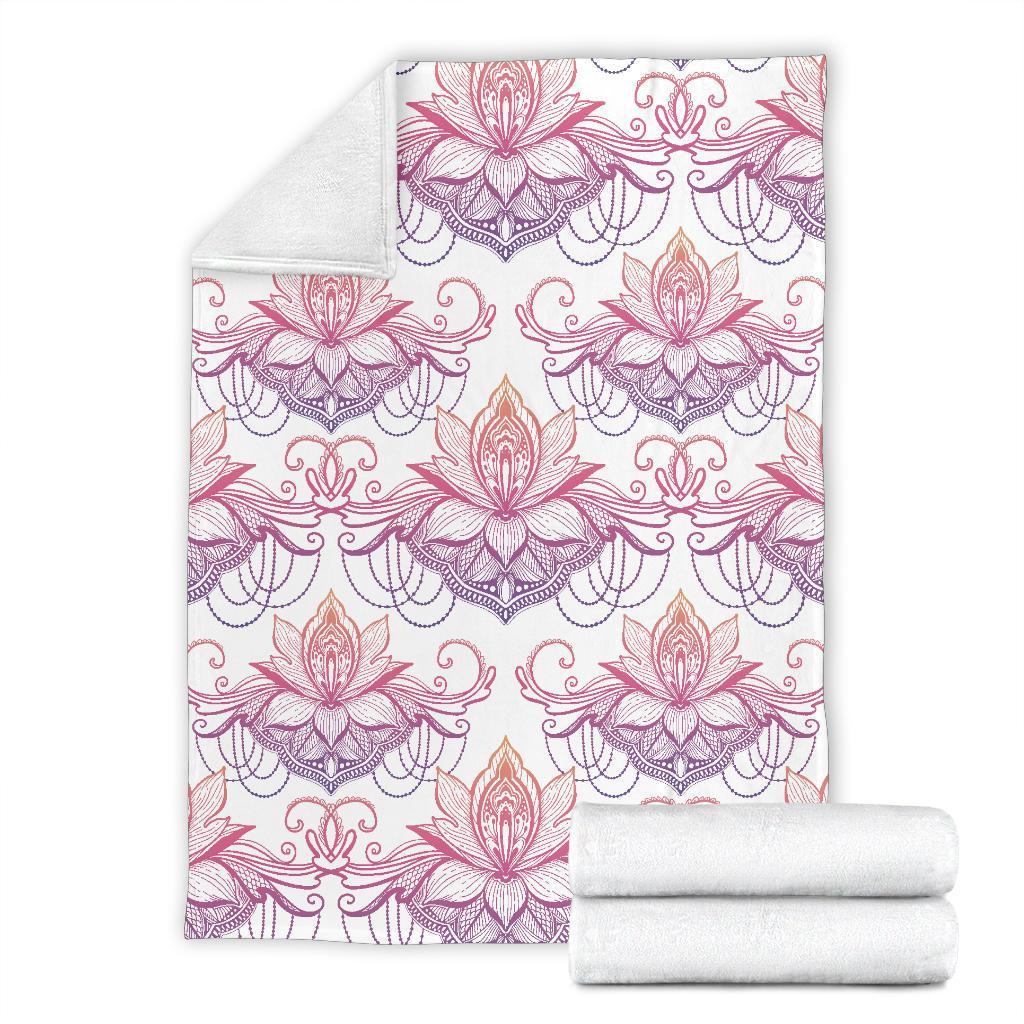 Ombre Lotus (White) - Throw Blankets-Amaze Style™-Premium BlanketOmbre Lotus (White) - Throw Blankets-Youth (56 x 43 inches / 140 x 110 cm)-Vibe Cosy™