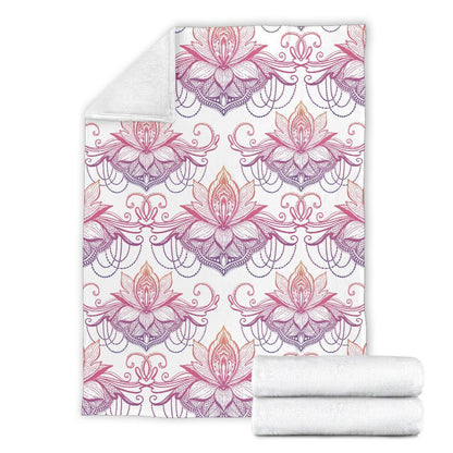 Ombre Lotus (White) - Throw Blankets-Amaze Style™-Premium BlanketOmbre Lotus (White) - Throw Blankets-Youth (56 x 43 inches / 140 x 110 cm)-Vibe Cosy™