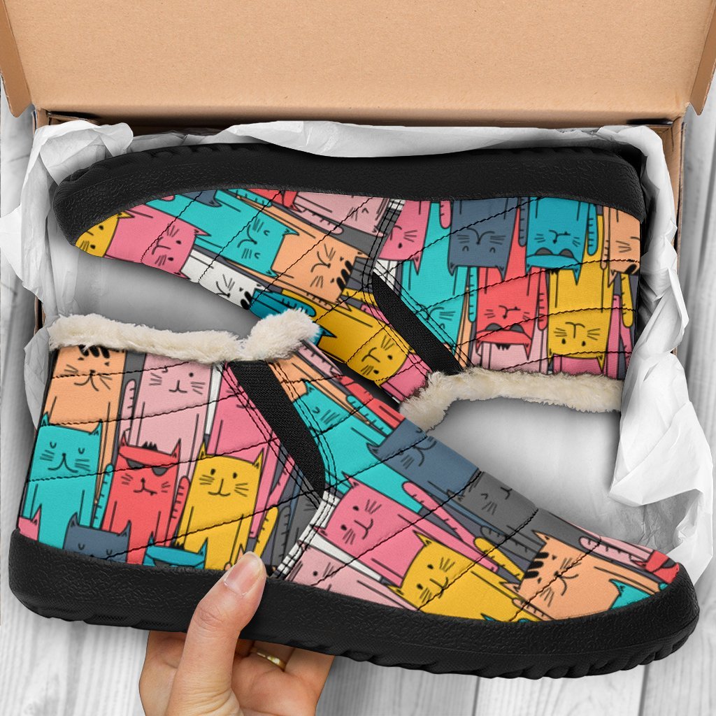 Cool Kitty Cats P1 - Winter Ankle Boots-Amaze Style™-Women's Winter Sneakers - Cool Kitty Cats P1 - Winter Ankle Boots-US4.5 (EU35)-Vibe Cosy™