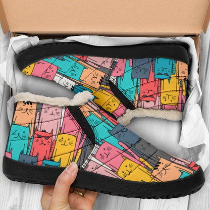 Cool Kitty Cats P1 - Winter Ankle Boots-Amaze Style™-Women's Winter Sneakers - Cool Kitty Cats P1 - Winter Ankle Boots-US4.5 (EU35)-Vibe Cosy™