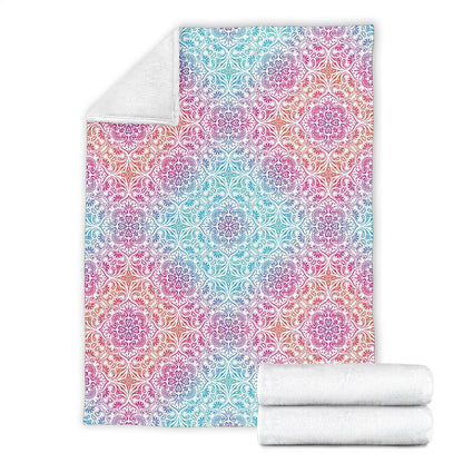 Bohemian Blue Ombre (White) - Throw Blankets-Amaze Style™-Premium BlanketBohemian Blue Ombre (White) - Throw Blankets-Youth (56 x 43 inches / 140 x 110 cm)-Vibe Cosy™