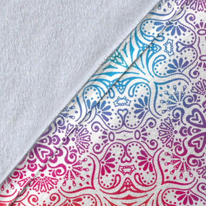 Bohemian Blue Ombre (White) - Throw Blankets-Amaze Style™-Premium BlanketBohemian Blue Ombre (White) - Throw Blankets-Youth (56 x 43 inches / 140 x 110 cm)-Vibe Cosy™