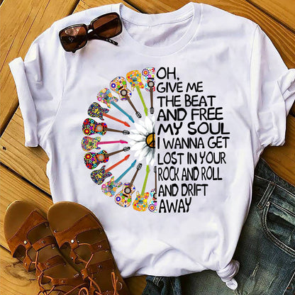 Give me the beat and free my soul, i wanna get lost in your rock n roll and drift away - Premium Unisex Shirt