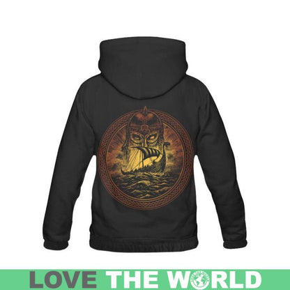 GOD ODIN AND DRAKKAR - VIKING HOODIE Y6 - Amaze Style™-ALL OVER PRINT HOODIES