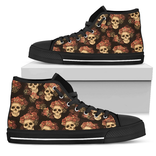Gothic skull & roses shoes high top PL18032005 - Amaze Style™-