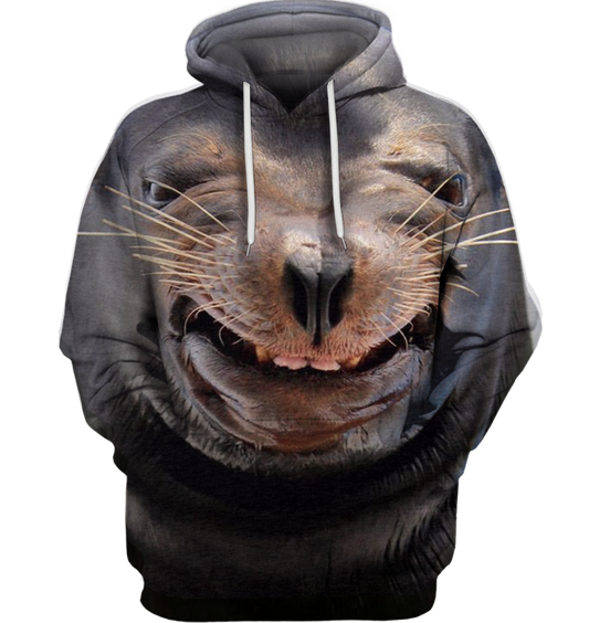 3D All Over Print Sea Dog Face Shirt-Apparel-6teenth World-Hoodie-S-Vibe Cosy™