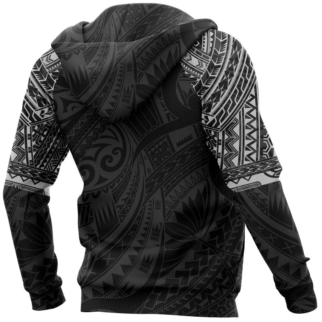 Hei Matau Maori Tattoo All Over Hoodie White PL - Amaze Style™-Apparel