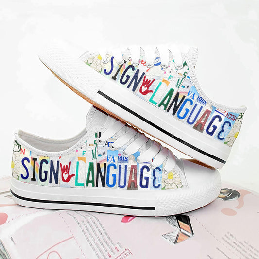 Sign Language Low Top Shoes MP - Amaze Style™-