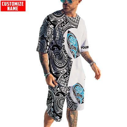 Polynesia No 16 Combo T Shirt Broad Short Go Surfing Personalize
