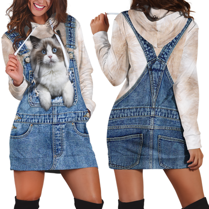 Love Cat cover Ragdoll face hair 3D all over shirt for women