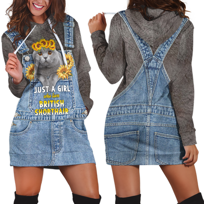 Love Cat Just a girl British Shorthair face hair 3D all over shirts for women