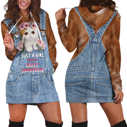 Love Cat Just a girl Exotic Shorthair face hair 3D all over shirts for women