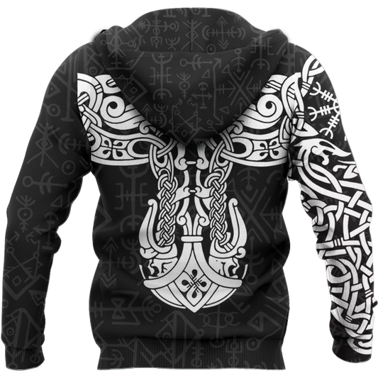 Viking Thor Hammer - Viking Raven All Over Print - Amaze Style™-Apparel