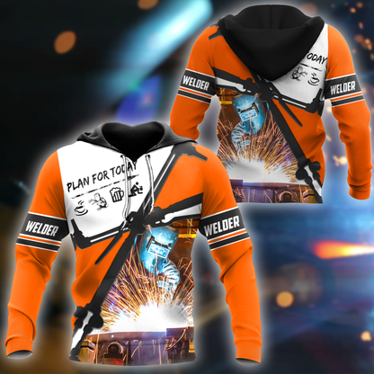 Premium Unisex All Over Printed Plan For Today Welder Shirts MEI