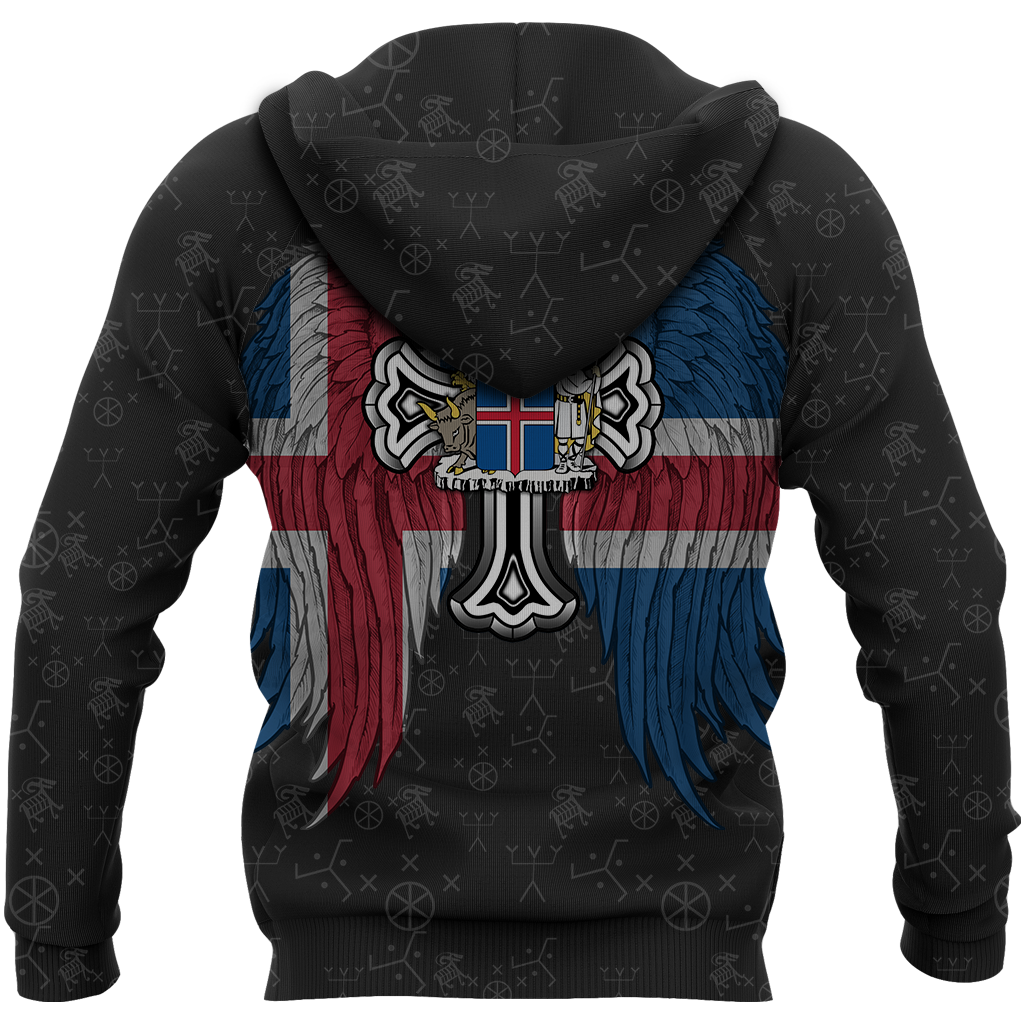 Iceland Vikings Tattoo All Over Hoodie Red - Amaze Style™-Apparel