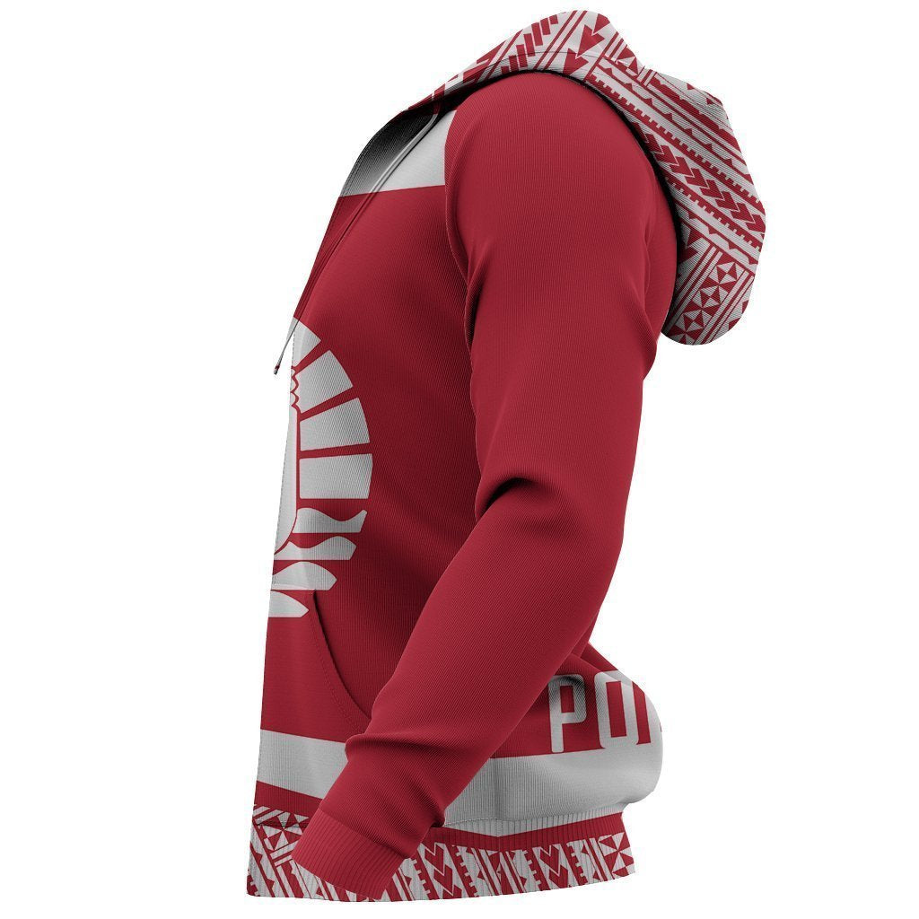 French Polynesia Hoodie - Circle Red Ver 2.0 J7 - Amaze Style™-Apparel