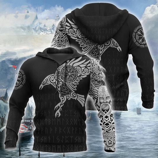 Vikings - The Raven of Odin Tattoo version 2.0 - Amaze Style™-Apparel