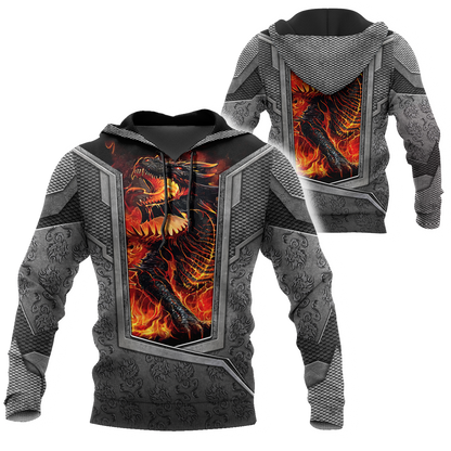 3D Tattoo and Dungeon Dragon Hoodie HAC27126-Apparel-NM-Hoodie-S-Vibe Cosy™
