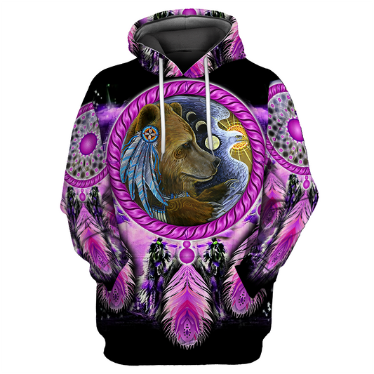Native American Bear 3D All Over Printed Shirts JJ21052001 - Amaze Style™-Apparel