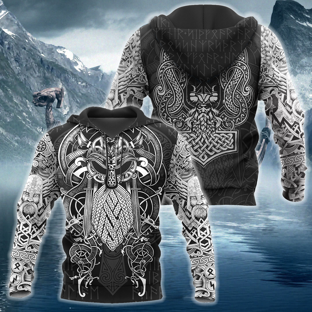 3D All Over Printed Viking Odin Hoodie - Amaze Style™-Apparel