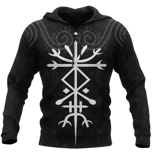 Iceland Vikings Tattoo All Over Hoodie Red - Amaze Style™-Apparel