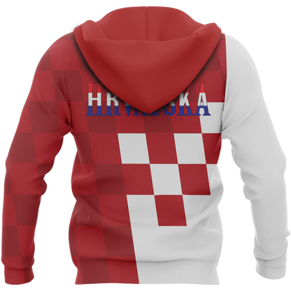 Croatia Coat Of Arms Zip Hoodie Special Version A02 - Amaze Style™-Apparel