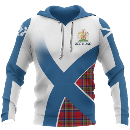 Scottish Flag Tartan Hoodie NNK 1522 - Amaze Style™-Apparel