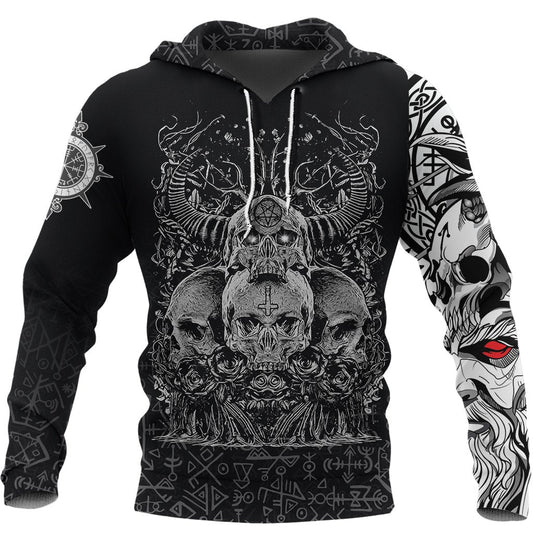 Viking Skull Hornor 3d All Over Printed