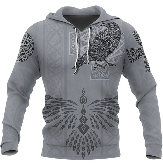 Odin's Celtic Raven - Scandinavian Tattoo Style