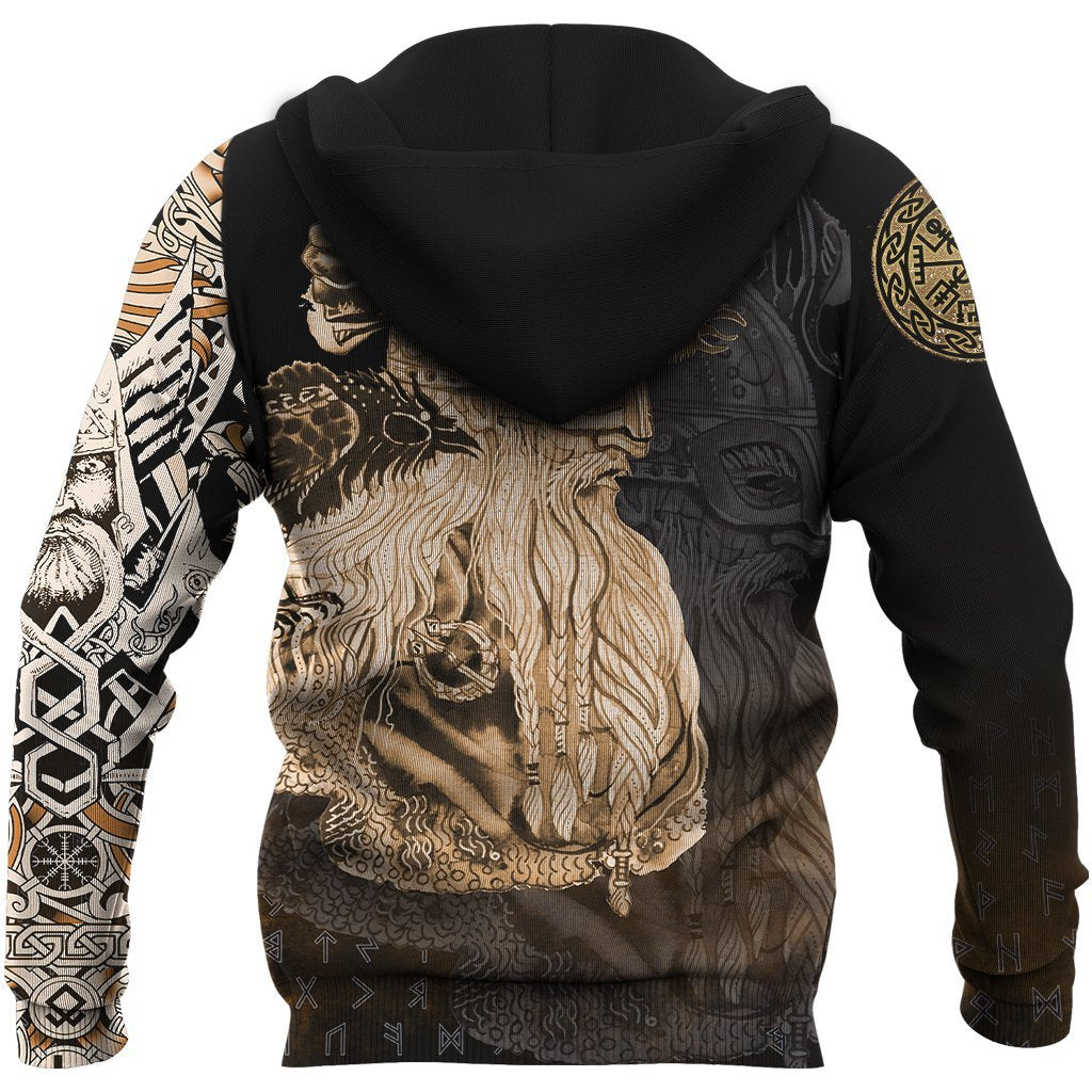 Odin Raven Hoodie Viking Gold Style