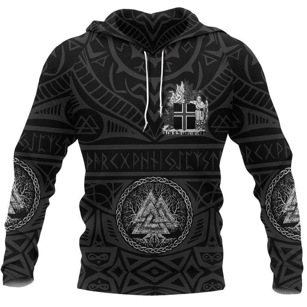 Iceland Vikings Tattoo Valknut All Over Hoodie - Amaze Style™-Apparel