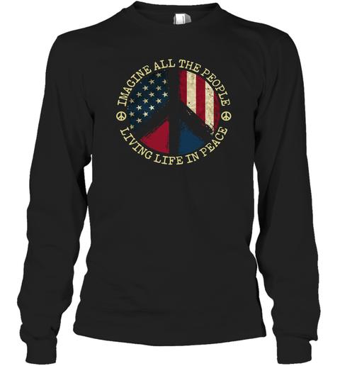 Imagine all the People living life in Peace, Hippie - Men and Women premium cotton Shirt